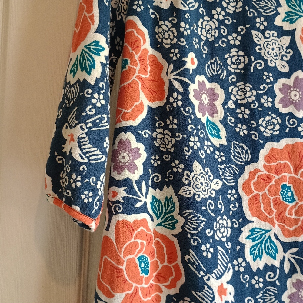 Old Navy XS Blue‎ Floral Print Shift Dress Lined Cotton Blend Boho Cottagecore - Picture 4 of 15